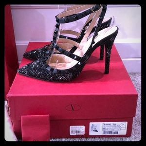 Auth Valentino Strass Black Camo Rockstuds